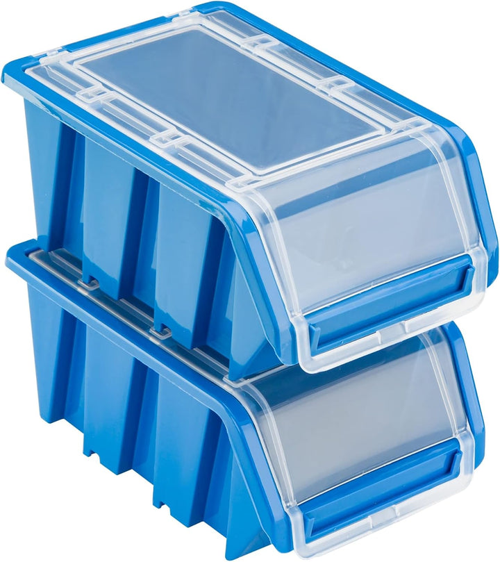 10 x Stapelbox mit Deckel Werkstatt Stapelkiste Sortierbox Box 100x155x70 Blau | stapelkisten kunsts