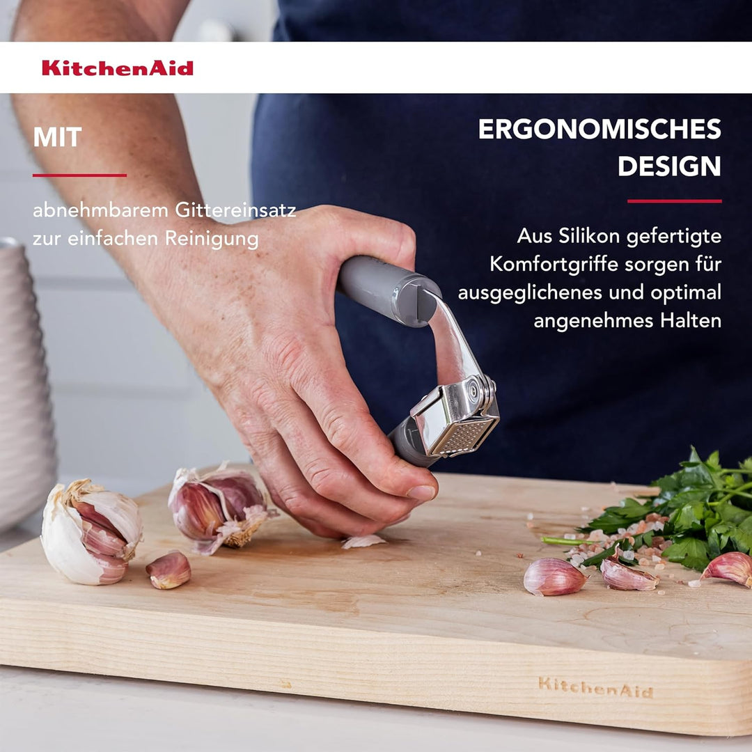 KitchenAid Softgrip-Knoblauchpresse - Holzkohle grau Garlic Press, Garlic Press