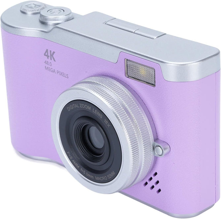 Zunate 48MP 1080P Digitalkamera, Autofokus Vlogging Kamera mit 2.4" Flip Screen und 18X Zoom, eingeb