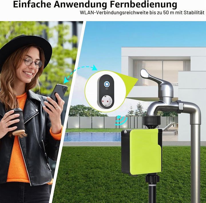 Smart Bewässerungscomputer WLAN 2,4 GHz mit 1 Ausgängen Bewässerungssystem für Rasen &amp; Garten TTV107