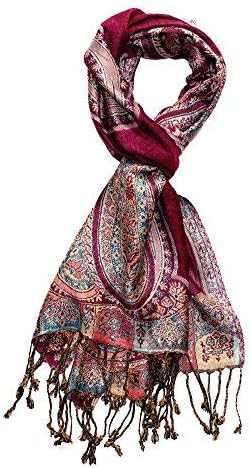 Lorenzo Cana Damenschal Schaltuch Naturfaser opulentes Paisleymuster in harmonische Farben mit Frans