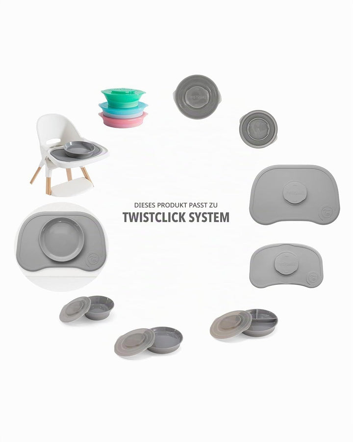 Twistshake Click Mat 38x25 cm Tischset und Versiegelt Kinder Teller mit PP und Silikon für Baby Esse