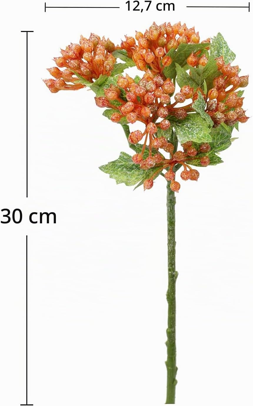 Künstliche Pflanze Beeren Kunstpflanzen Weihnachten Fruchtbeeren Kunstblumen 5 Stiele 30CM für Kranz