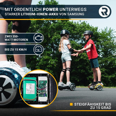 Robway W1 Hoverboard - Das Original - Marken Akku - Self Balance - 22 Farben - Bluetooth - 𝟮 x 𝟯𝟓𝟬 W