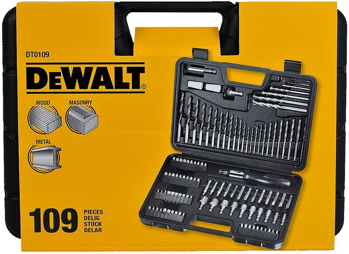 Juego de 109 Piezas para Atornillar y Taladrar; 13 X Brocas para Madera 3-8mm, 13 X Brocas para meta
