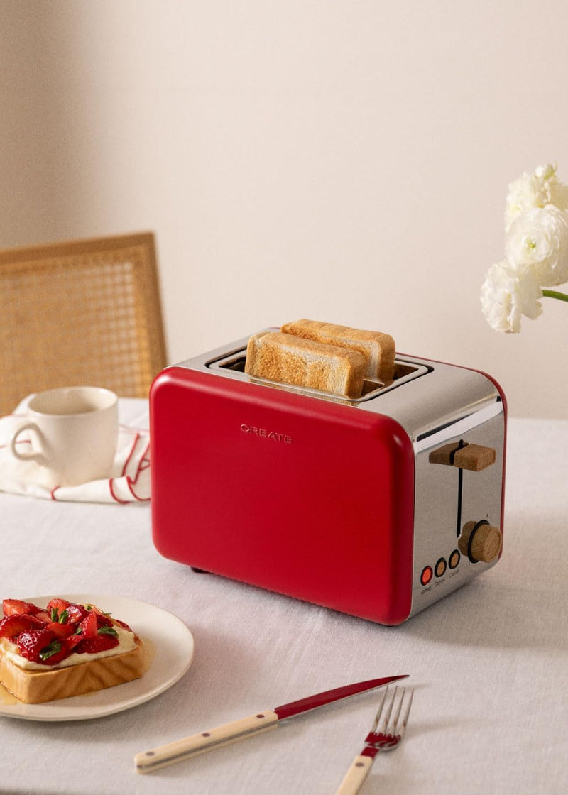 CREATE/PACK - KETTLE RETRO M 1L + TOAST RETRO M/Wasserkocher 1L und Toaster in Rot