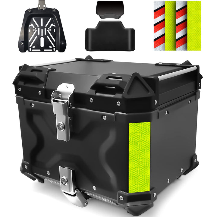 VOKKA Topcase Motorrad, 45L Wasserdicht Topcase für Roller, für Lagerung Helm, Motorradkoffer mit Si