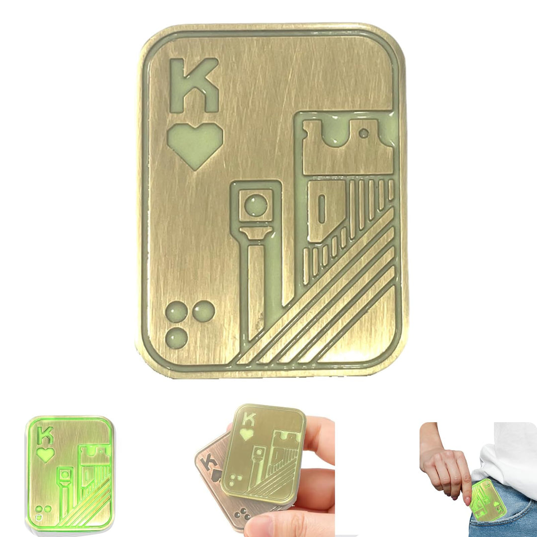 Metall-Fidget-Slider, Pop-Fidget-Spielzeug Poker Push Card für Jugendliche und Erwachsene, Geschenk