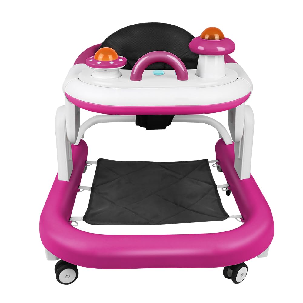 Lauflernhilfe 4 in 1, Drehspiess mit Tablett für musikalische Aktivitäten, für Babys, mit interaktiv