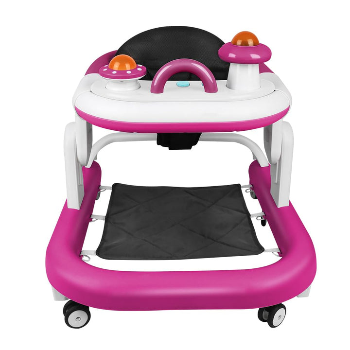 Lauflernhilfe 4 in 1, Drehspiess mit Tablett für musikalische Aktivitäten, für Babys, mit interaktiv