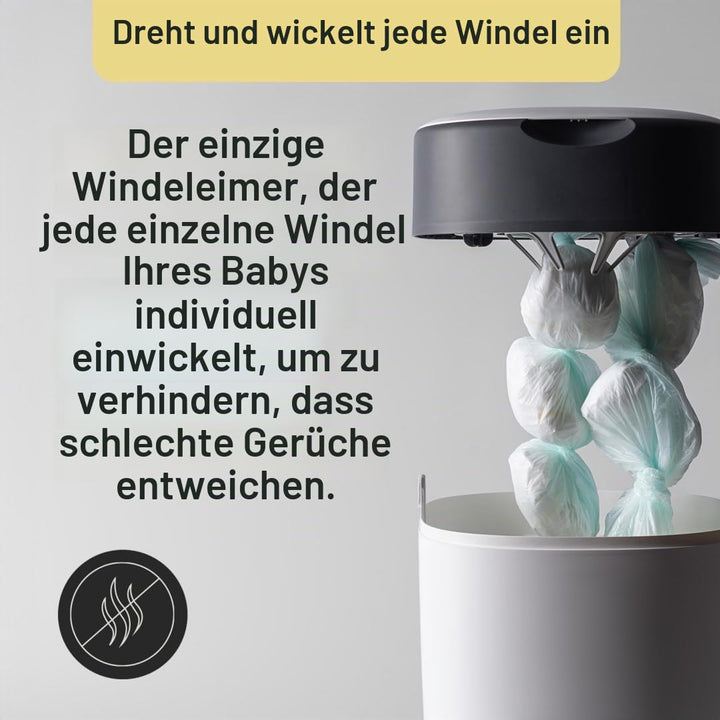 Tommee Tippee Windeleimer Twist &amp; Click Sangenic Tec, Geruchsdichtes Windelentsorgungssystem, Inklus
