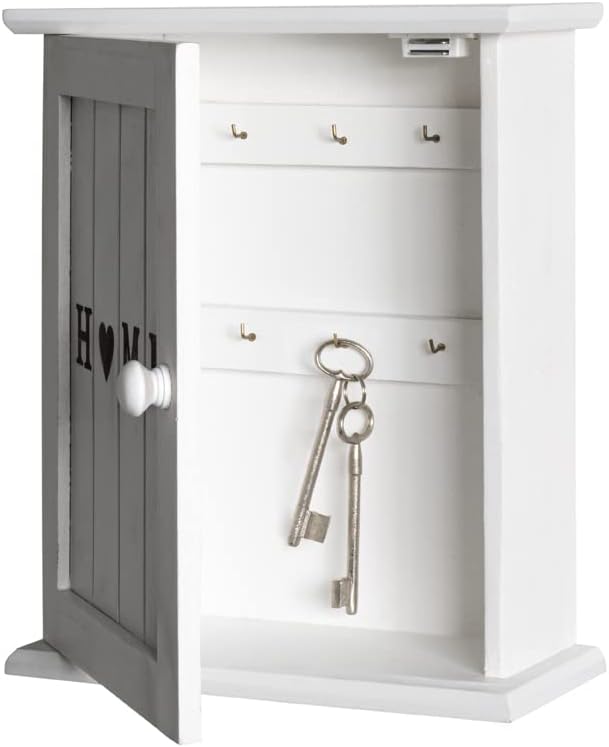 HAKU Möbel Schlüsselkasten, MDF, weiss, B 26 x T 12 x H 32 cm