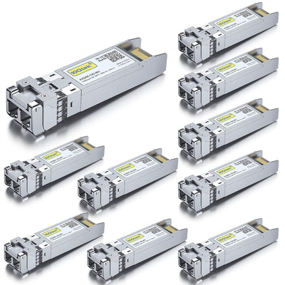 [10 Stück] 10Gb SFP+ SR Multimode Modul, 10GBase-SR LC Transceiver Kompatibel für Cisco SFP-10G-SR,