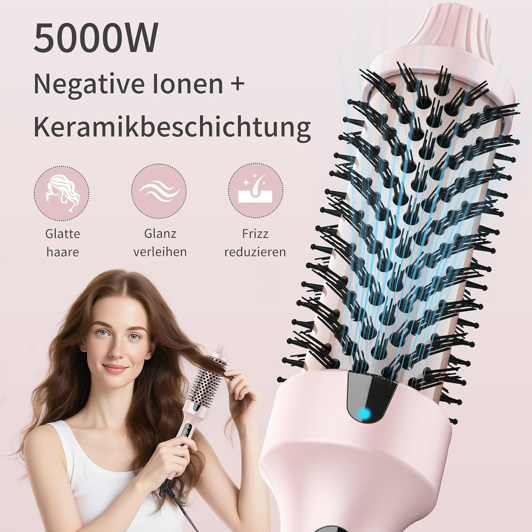AISEELY Thermobürste 3-in-1, Thermal Brush 38mm Ionische Rundbürste Lockenbürste Styler,erhitzt für