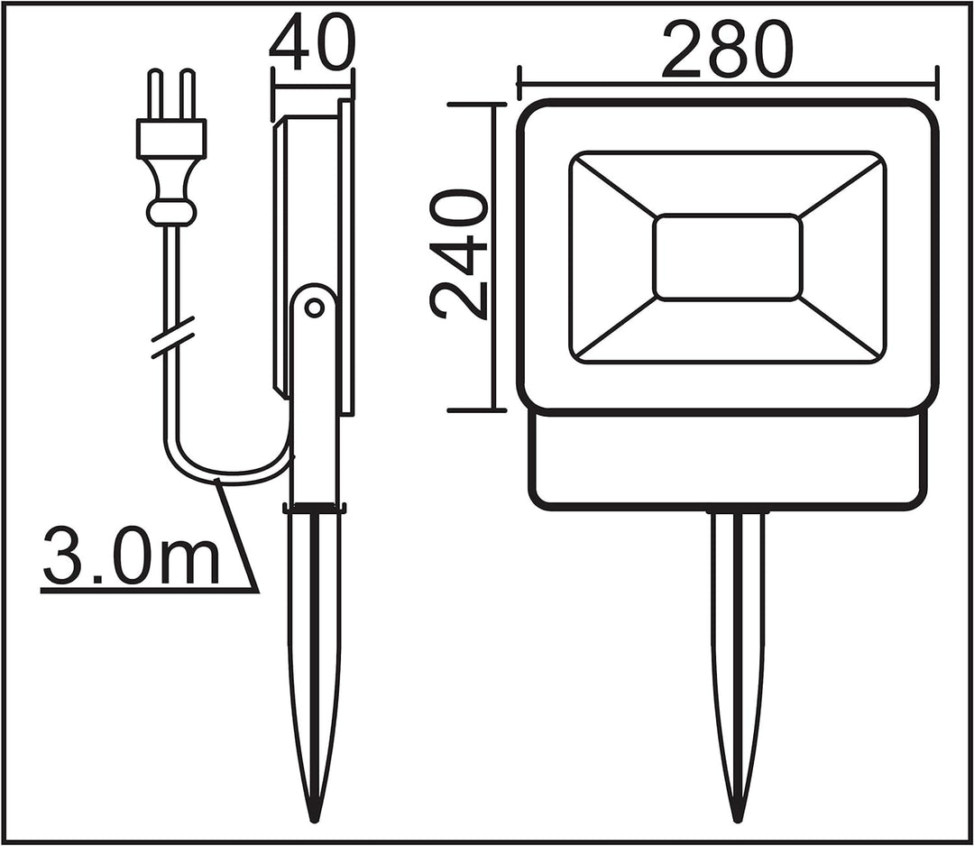 Trango LED Gartenstrahler 100 Watt IP65 Baustrahler 65-1003 Arbeitstrahler Teichstrahler Sicherheits