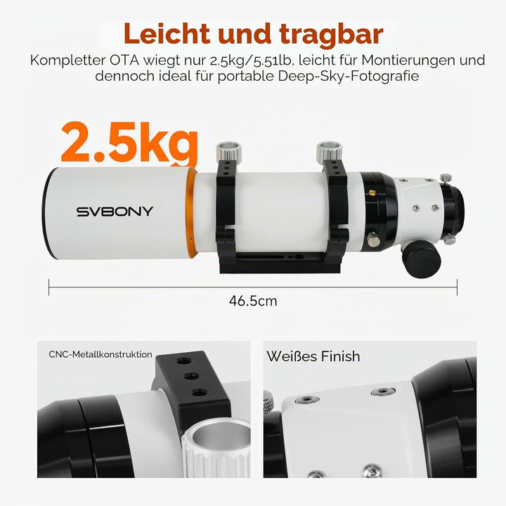 Svbony SV503 Astronomische Teleskope OTA, 80F7 Doppelt ED Professionelles Optische Tubusbaugruppen m