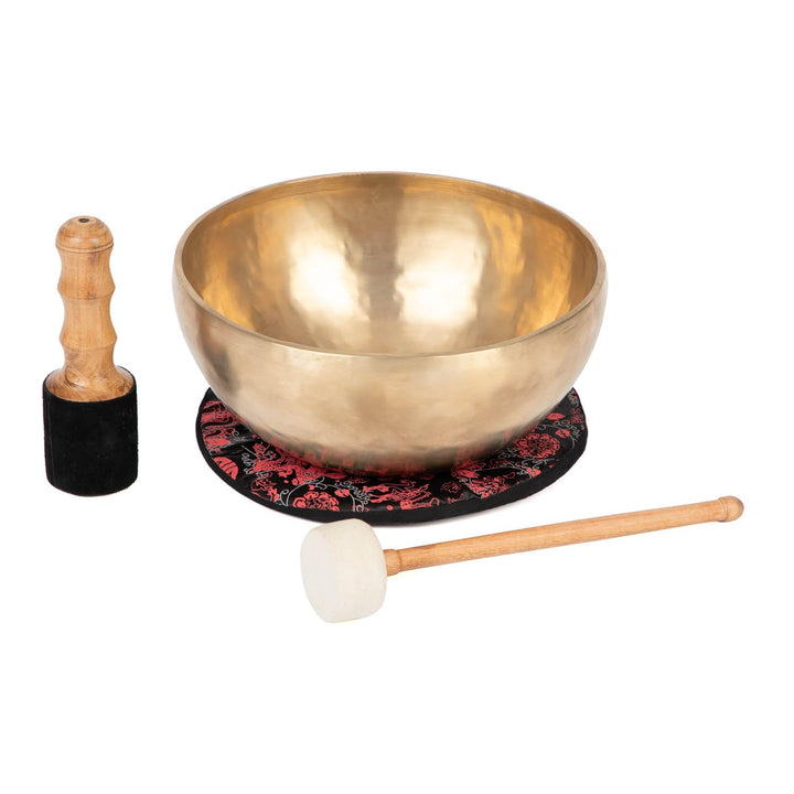 Bodhi Tibetische Klangschale Ø 30 cm | Handgefertigtes Klangschalen Set inkl. Kissen & Klöppel | Sin