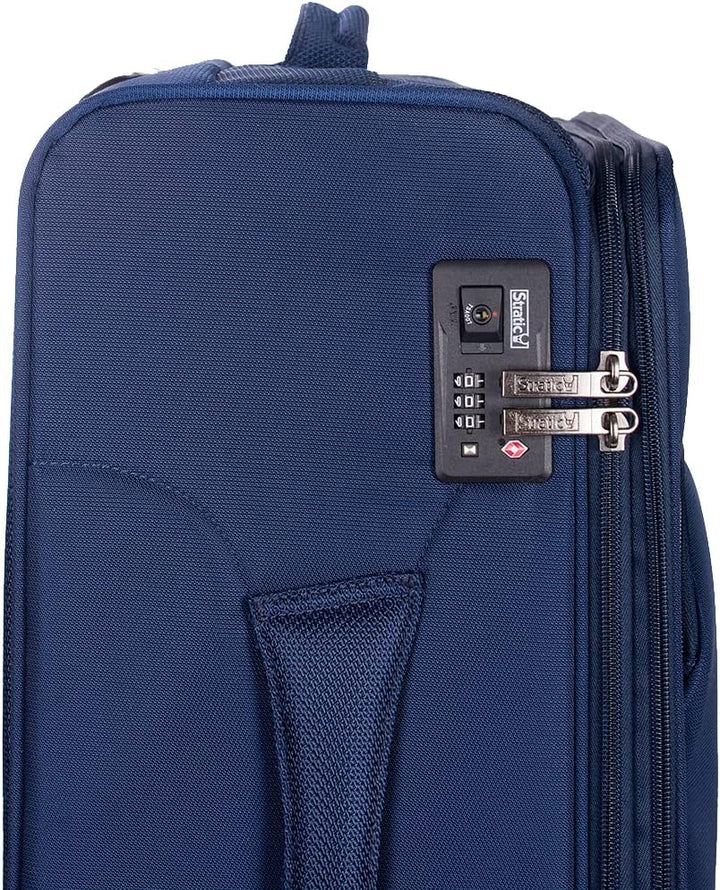 Stratic Mix Koffer Weichschale Reisekoffer Trolley Rollkoffer mittelgross, TSA Kofferschloss, 4 Roll