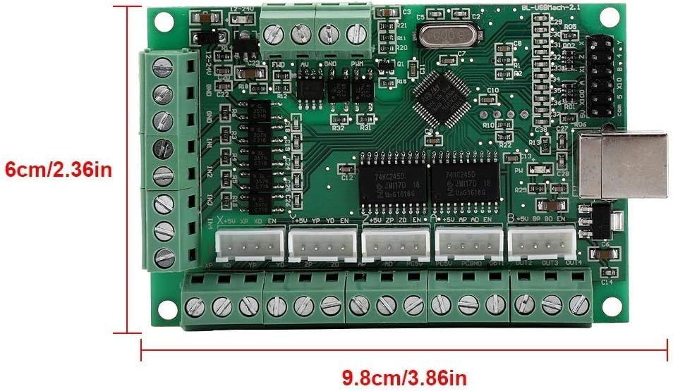12-24V-Treiberplatine, CNC-USB-Mach3-Platine, 5-Achsen-Schnittstellentreiber Motion Controller