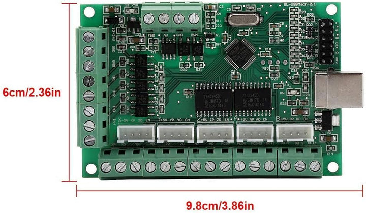 12-24V-Treiberplatine, CNC-USB-Mach3-Platine, 5-Achsen-Schnittstellentreiber Motion Controller