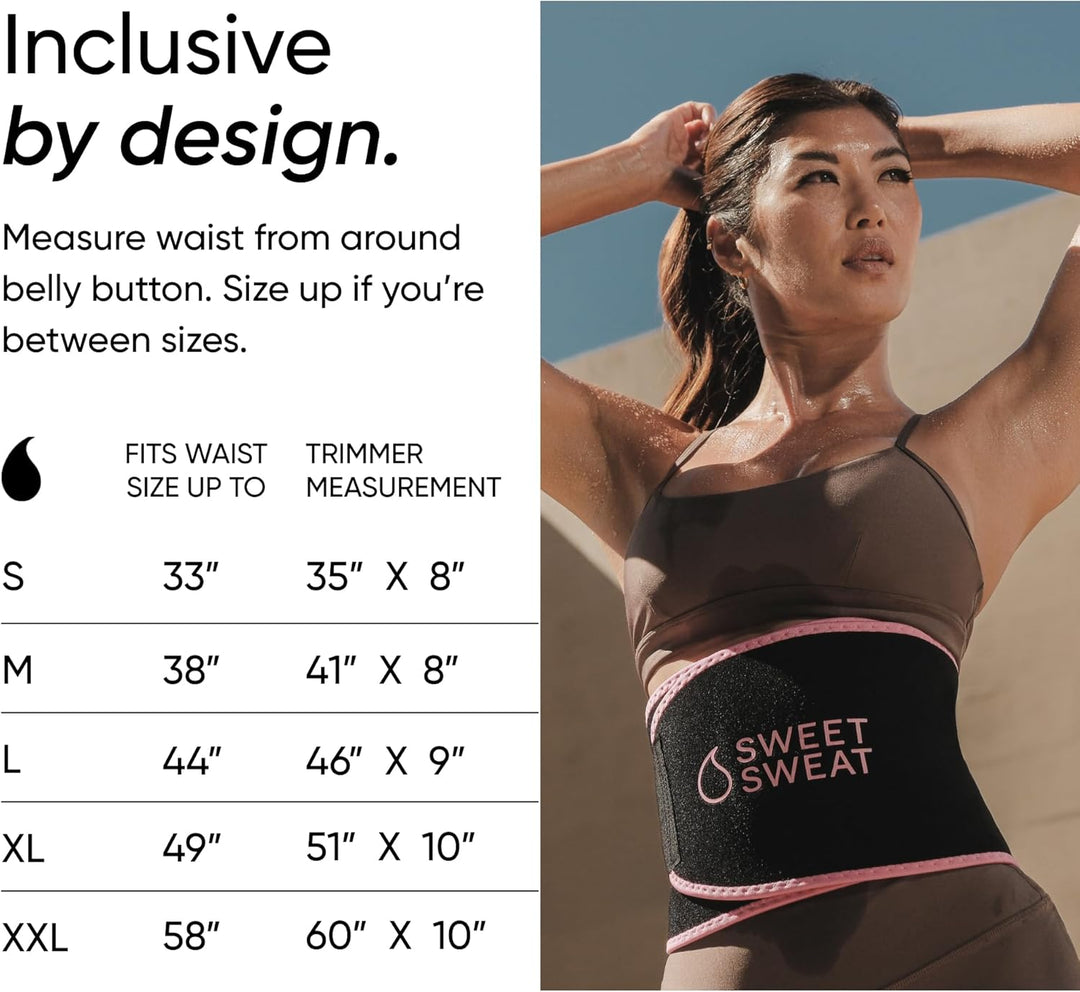 Sports Research Bauchgurt „Sweet Sweat“ zur Förderung der Schweissbildung am Bauch, Pinkes Logo, Lar