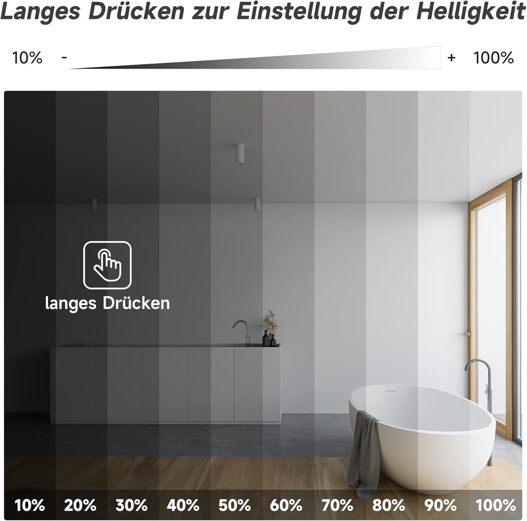SONNI Spiegelschrank Bad 60 × 65cm beschlagfrei mit Steckdose Kabelloses Scharnier Design LED Spiege