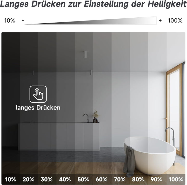 SONNI Spiegelschrank Bad 60 × 65cm beschlagfrei mit Steckdose Kabelloses Scharnier Design LED Spiege