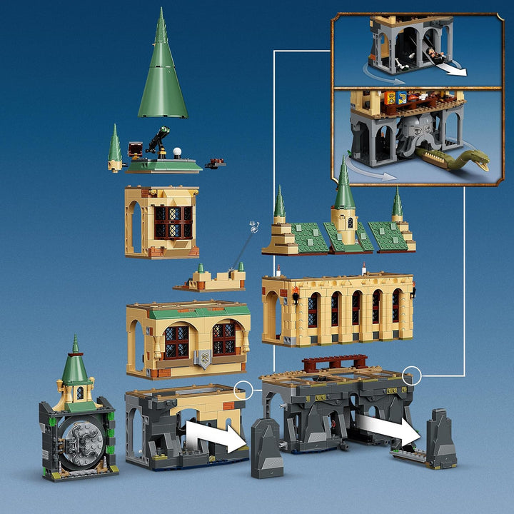 LEGO 76389 Harry Potter Schloss Hogwarts Kammer des Schreckens Spielzeug Set, goldene Voldemort Mini