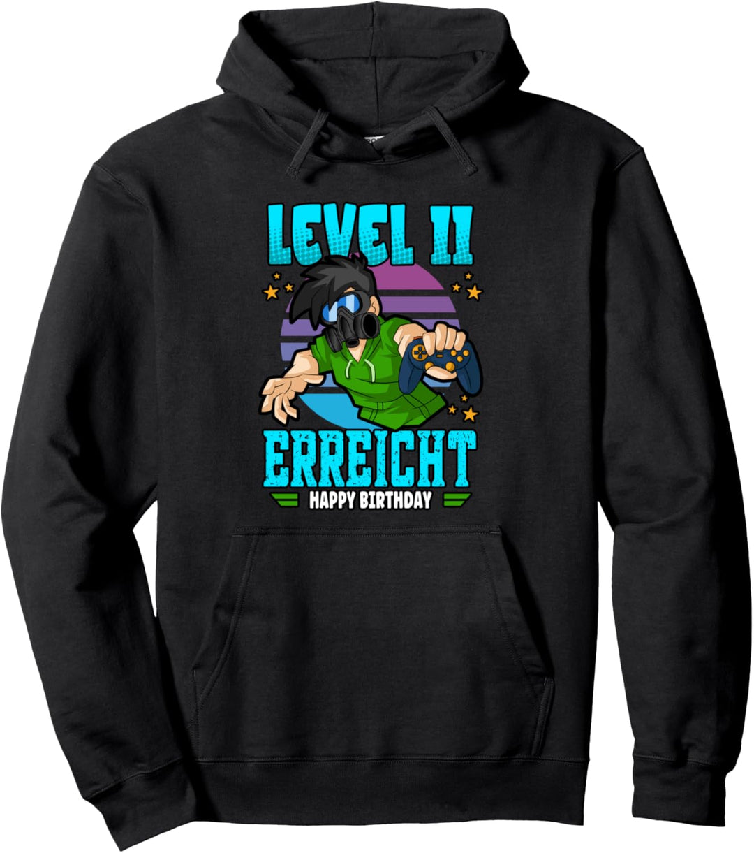 11. Geburtstag Gaming Level 11 erreicht Happy Birthday Pullover Hoodie