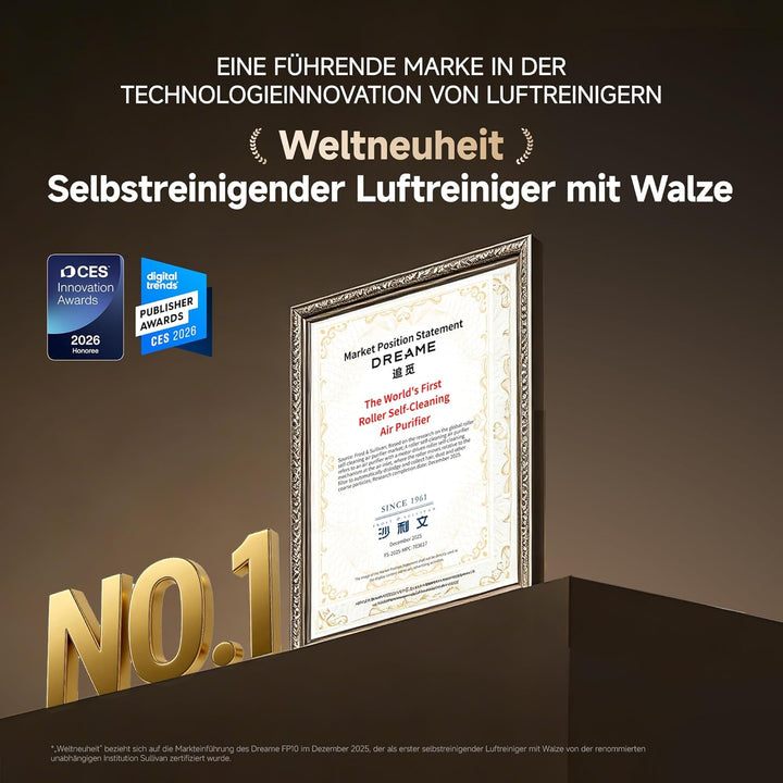 DREAME FP10 Luftreiniger, Walzen-Selbstreinigung, LoopBoost™-Luftstrom, 360°-Reinigung, CataFresh™-D