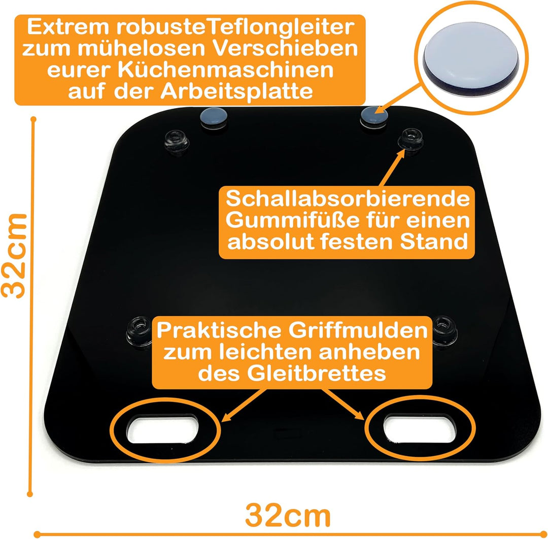 Gleitbrett aus Acryl für Tefal Heissluftfritteuse Easy Fry Grill & Steam | weiss | 32x32cm | hochwer