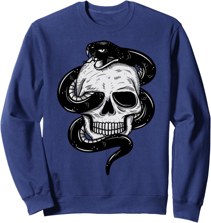 Snake & Skull Geschenk Motorradfahrer Schlange Totenkopf Sweatshirt