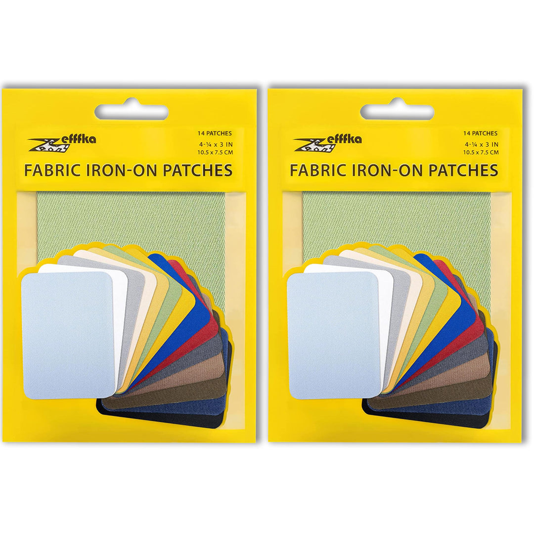 ZEFFFKA 2PACK Kleider-Flicken zum Aufbügeln für Innen und Aussen Stärkster Kleber 100% Baumwolle Ver
