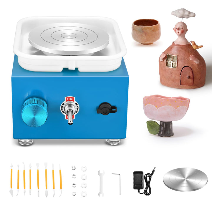 Töpferscheibe Elektrisch, Mini Electric Pottery Wheel 2000 U/min Einstellbare Geschwindigkeit mit Ab