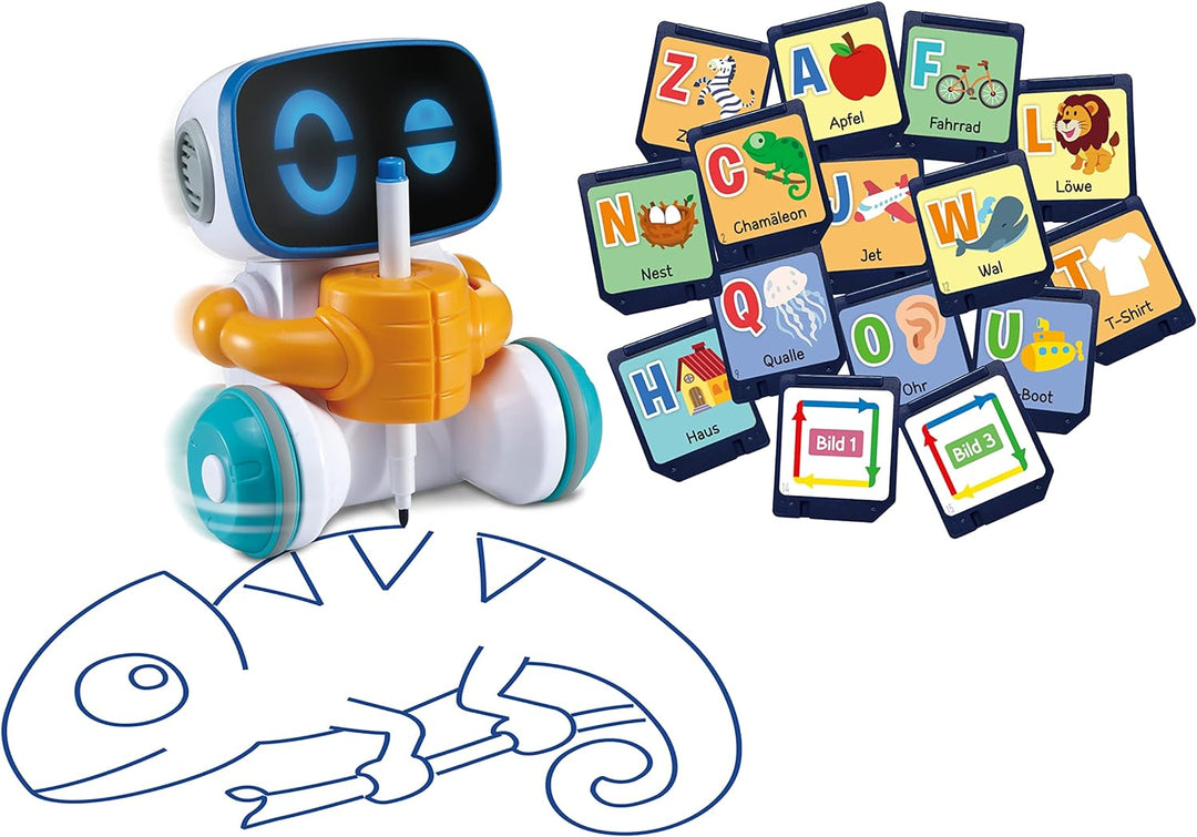VTech Codi, der clevere Mal-Roboter – Interaktiver Freund, der sich von allein bewegt und mit dem St