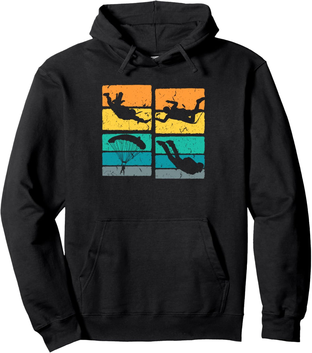 Vintage Fallschirmspringen Retro Skydiver Paragliding Pullover Hoodie