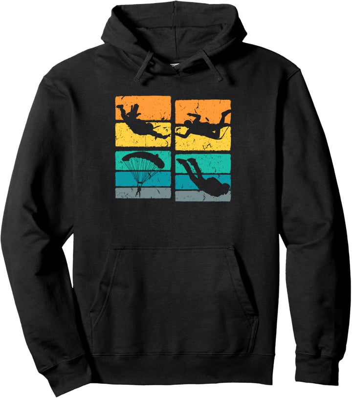 Vintage Fallschirmspringen Retro Skydiver Paragliding Pullover Hoodie