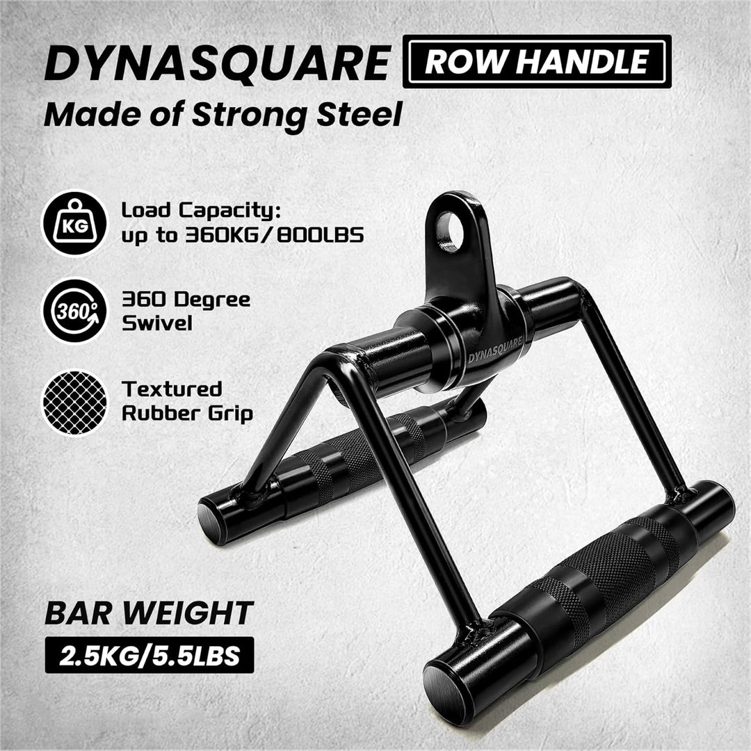 DYNASQUARE Lat Pull Down Attachments Drehbarer Reihengriff + V-Stange + gerade Stange + Trizepsseil,