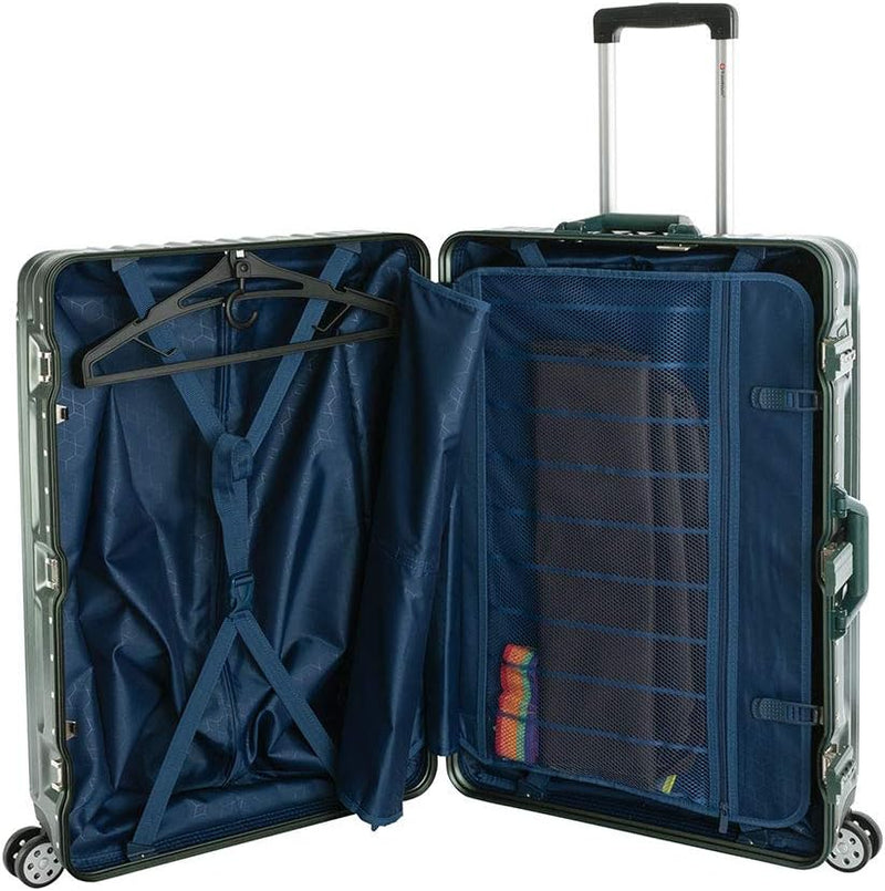 Travelhouse London Koffer Schwarz S-55cm, M-65cm, L-77cm · 3er-Set · Alu Rahmen · Polykarbonat Harts