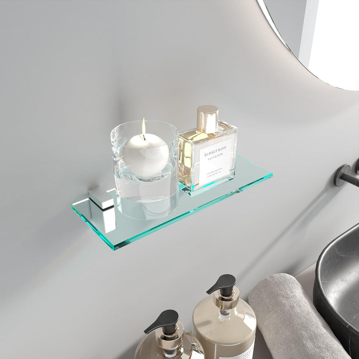 bijon Glasregal Glasablage Wandregal Glas Bad-Regal Glas Badezimmer Regal Badablage Ablageregal - 8m