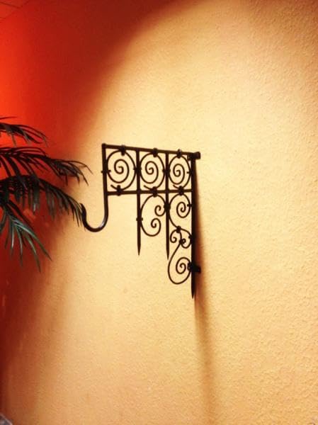 Orientalischer Laternenhaken Ebru modern aus Eisen in Schwarz 41 cm