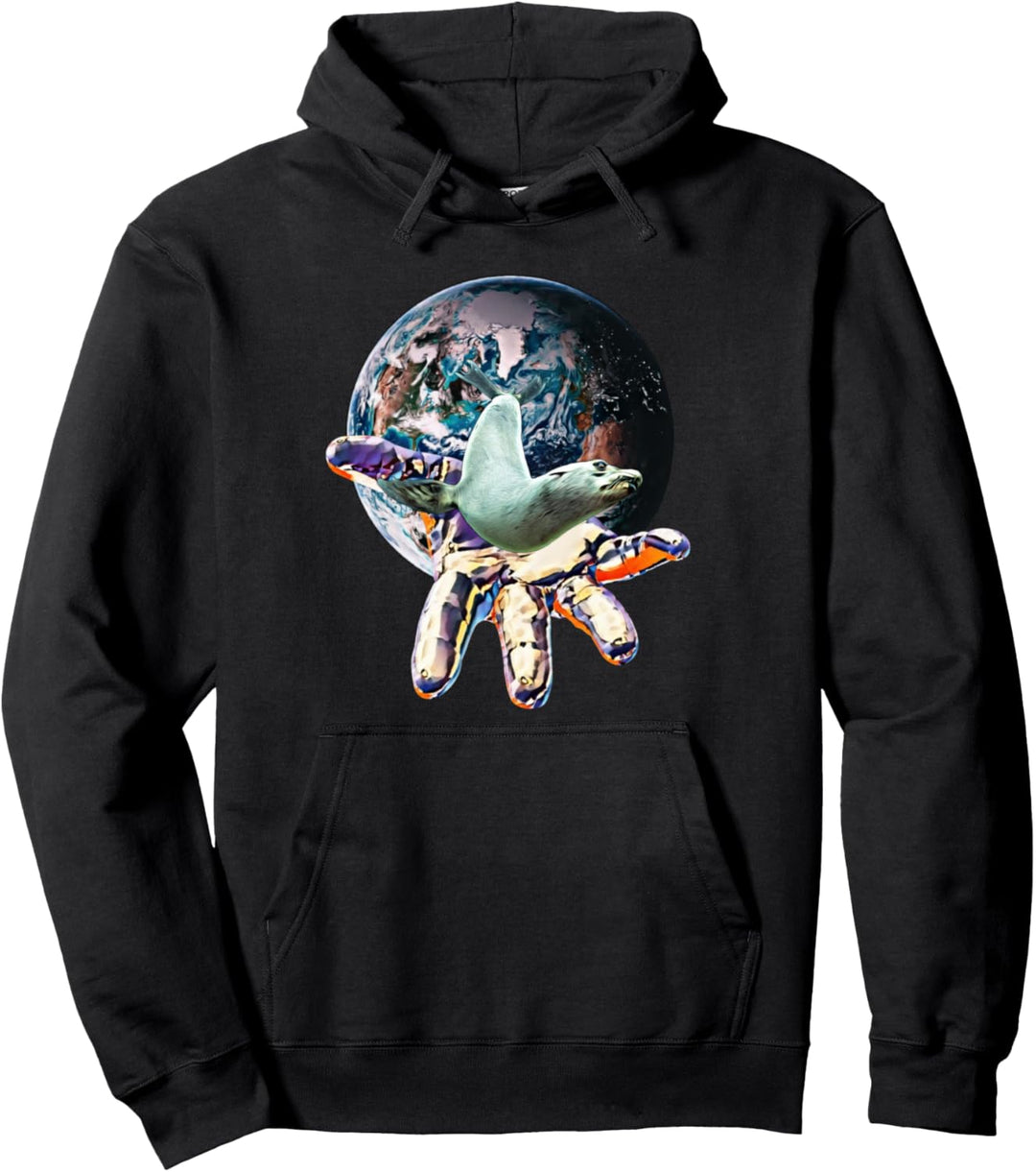 Seerobben Motiv Seehunde Seelöwen Tiermotiv Design Robben Pullover Hoodie