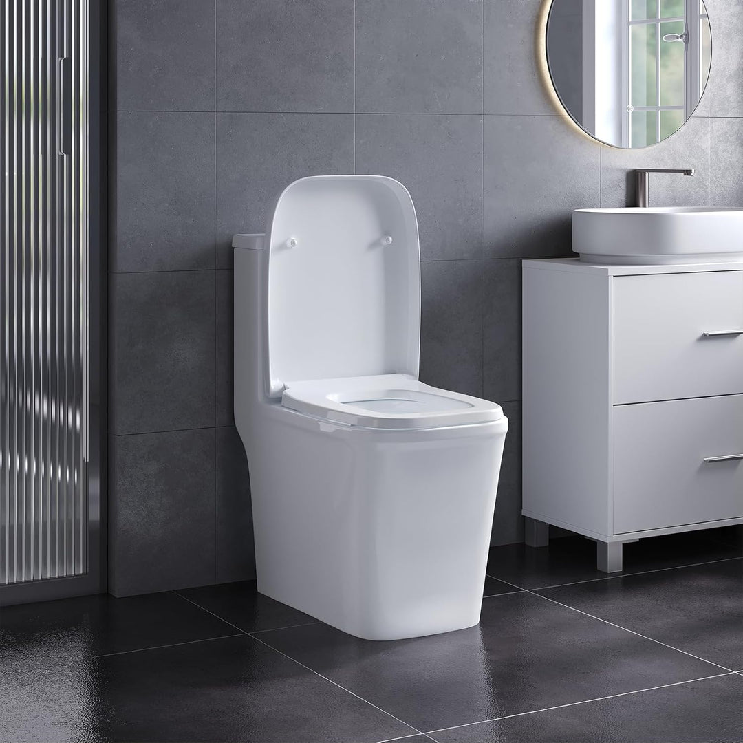 eSituro Toilettendeckel Klodeckel Wc Sitz mit Absenkautomatik Fast Fix/Schnellbefestigung Duroplast