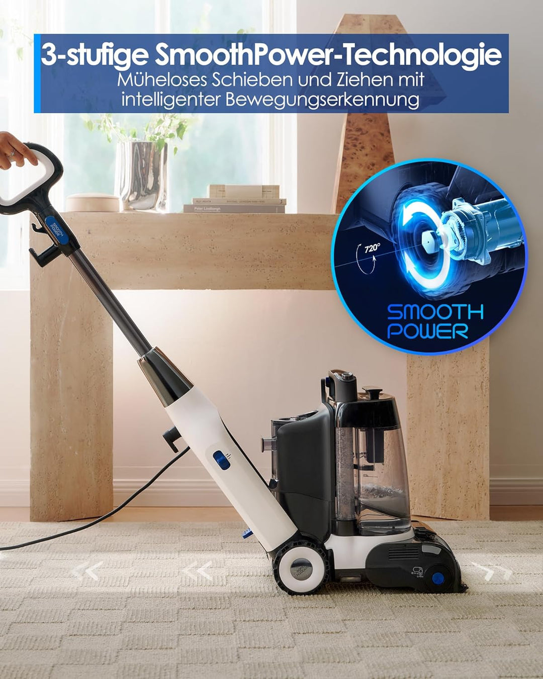 Tineco CARPET ONE Cruiser Teppichreiniger Nasssauger, Smartes Polsterreiniger Waschsauger mit 3-Stuf