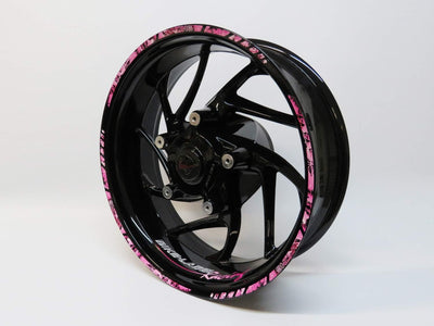 Felgenrand Aufkleber Racing Pink Schwarze Spritzer 17 Zoll 710019VA