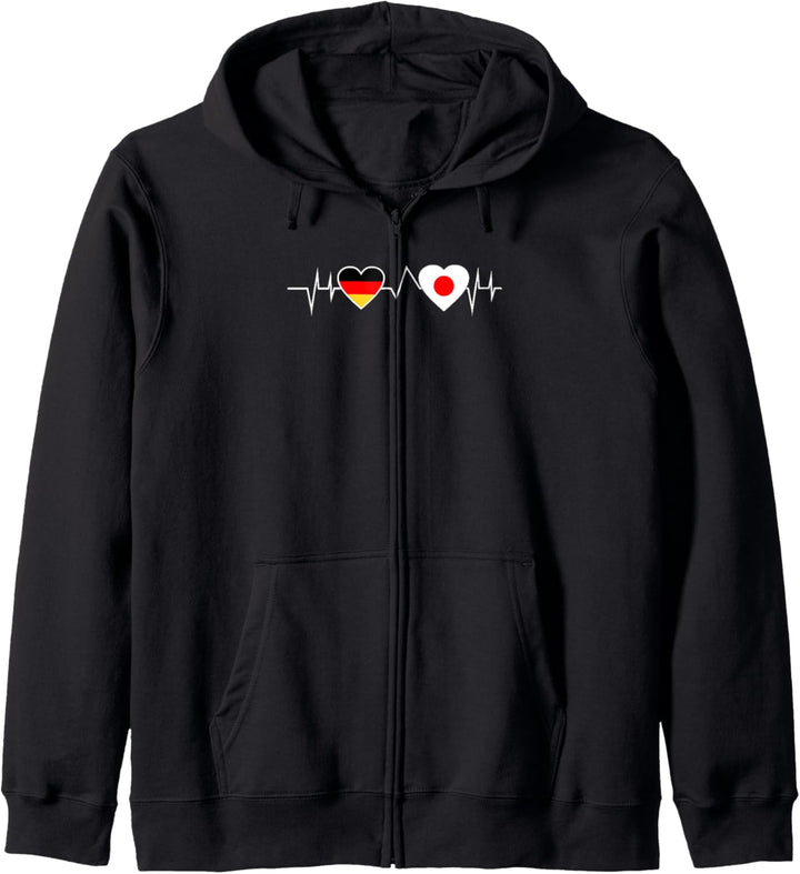Japaner Deutscher Deutschland Japan Herzschlag Kapuzenjacke