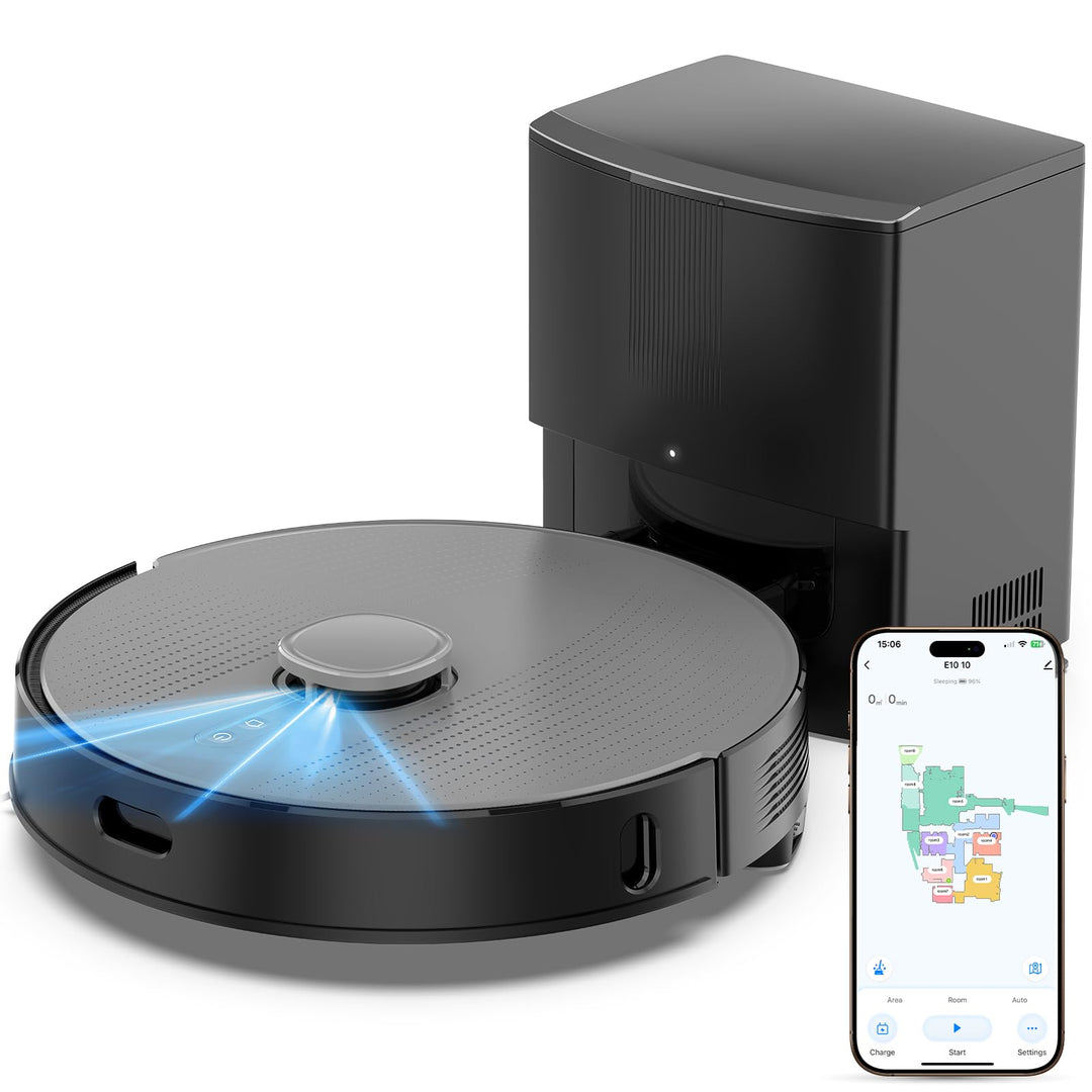 Saugroboter mit Wischfunktion, Staubsauger Roboter mit Absaugstation 3.5L, 8000Pa Saugkraft, LiDAR N