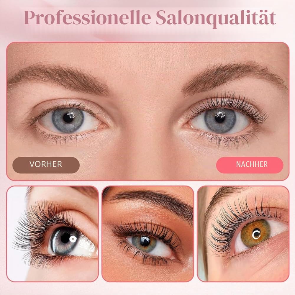 XXL – Lash Lifting Set – Professionelles Semipermanentes Wimpernlifting Kit – 12-15 Anwendungen – Fü