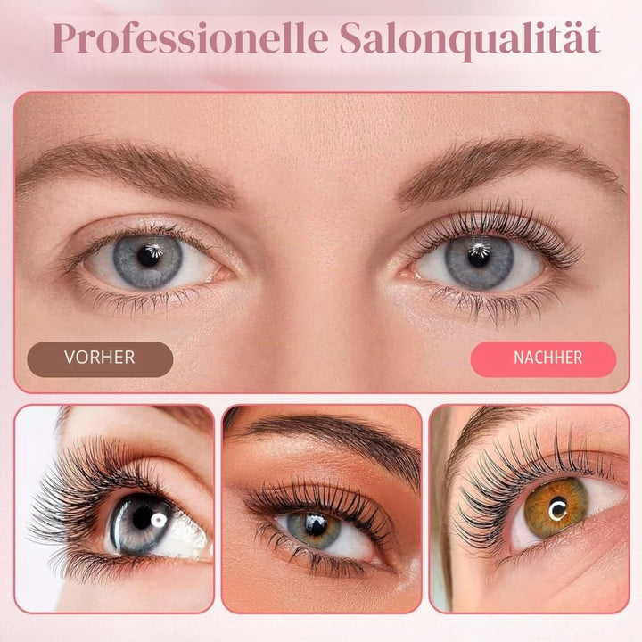 XXL – Lash Lifting Set – Professionelles Semipermanentes Wimpernlifting Kit – 12-15 Anwendungen – Fü
