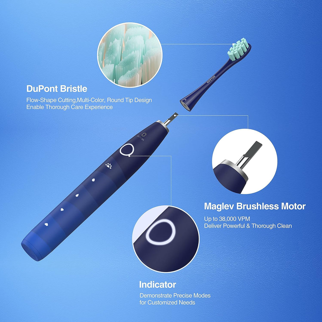 Oclean Flow, Sonic, elektrische Schallzahnbürste + Ersatzbürstenkopf für Oclean-Zahnbürsten B06